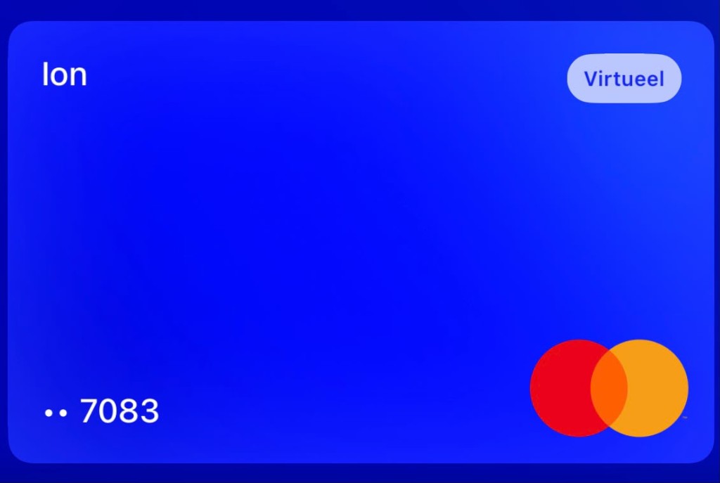 Revolut virtual card for Ion
